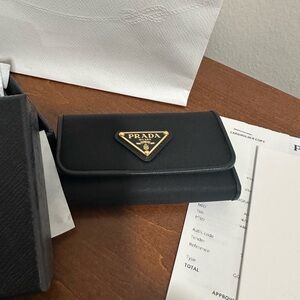 Prada Saffiano Leather Key case w/Gold